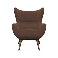 Кресло Челентано с деревянными ножками коричневое - фото