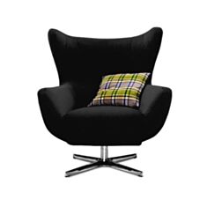 Кресло Челентано на хромированной опоре черное - фото