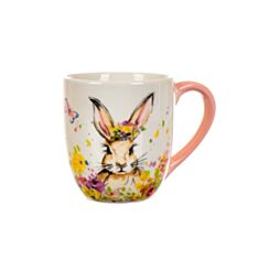 Чашка Elisey 4002-004 Квітковий кролик з рожевою ручкою 550 мл - фото