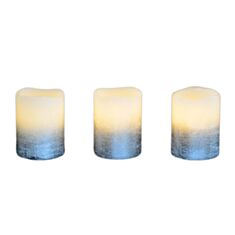 Набір декоративних свічок LED Yes! Fun 710343 3 шт 5*6,5 см срібні - фото