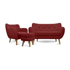Комплект мягкой мебели Челси красно-коричневый - фото