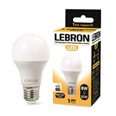 Лампа світлодіодна Lebron 11-11-14 LED L-A60 8W E27 4100K 720Lm - фото
