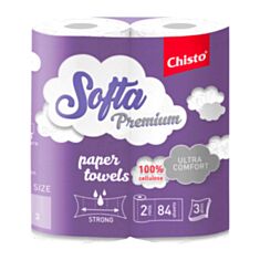 Полотенце Chisto Softa Premium целлюлозное на гильзе трехслойное 2 шт - фото