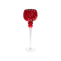 Підсвічник скляний BonaDi 527-740 40 см червоний рубіновий - фото