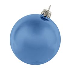 Ялинкова іграшка скляна ручної роботи "Недекорована" Orbital 8 см блакитний глянець - фото