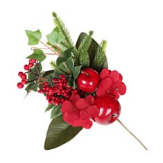 Декоративна новорічна гілка з ягодами BonaDi YE1-018 33 см - фото