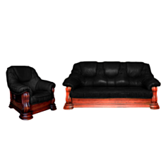 Комплект мягкой мебели Grizzly черный - фото