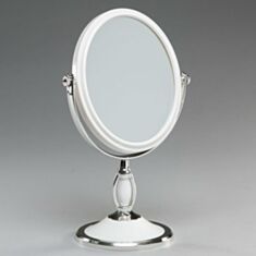 Косметическое зеркало Elisey 046Z 28 см белое хромированное - фото