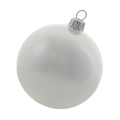 Ялинкова іграшка скляна ручної роботи "Недекорована" Orbital 6 см білий опал - фото