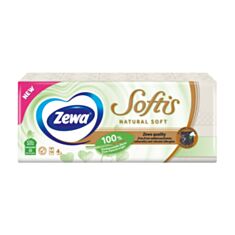 Хустинки носові Zewa Natural Soft чотиришарові 10*9 шт - фото