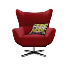 Кресло Челентано на хромированной опоре красное - фото