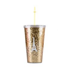 Склянка Elisey 009RH з кришкою 15*10 см золотий - фото