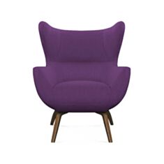 Кресло Челентано с деревянными ножками фиолетовое - фото