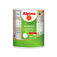 Емаль акрилова Alpina Aqua Weisslack SM сатин 0,75 л біла - фото