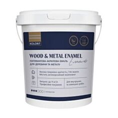 Емаль акрилова Kolorit Wood and Metal Enamel С напівматова 2 л - фото