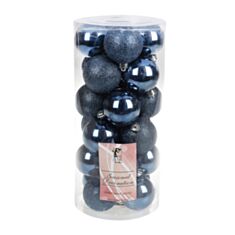 Набор елочных шаров BonaDi 147-924 6 см 24 шт синий - фото