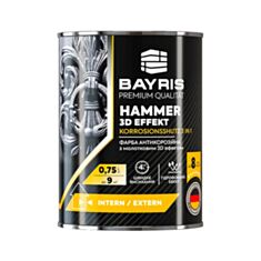 Краска антикоррозионная Bayris Hammer 3D фактурно-черная 0,75л - фото