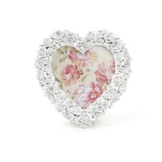 Фоторамка сердце с розой состаренная белая BonaDi 493-588 20 см - фото