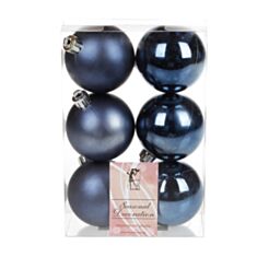 Набор елочных шаров BonaDi 147-929 6 см 6 шт синий - фото