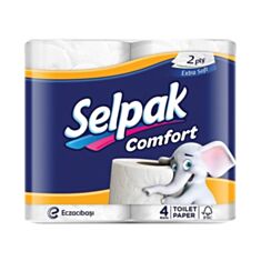 Папір туалетний Selpak Comfort 117 4 шт - фото