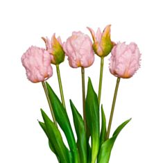 Букет латексных тюльпанов Decorize 1338-4 махровые розовые 47 см - фото