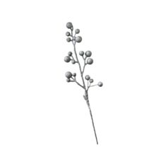 Декоративна новорічна гілка Калина Dashuri №12 45/7 см срібна - фото