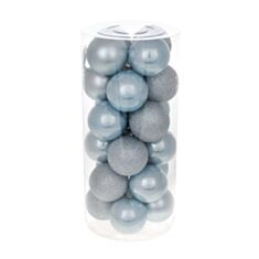 Набор елочных шаров BonaDi 47-021 6 см 24 шт синий туман - фото