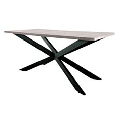 Стол обеденный Металл-Дизайн Икс разборной 155*80 см аляска/черный - фото