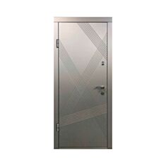 Двери металлические Министерство Дверей ПК-163 Грей/Алюминий тисненый 96*205 левые - фото