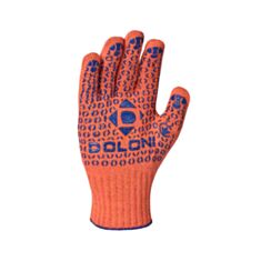 Перчатки рабочие Doloni 526 с ПВХ покрытием оранжевые - фото