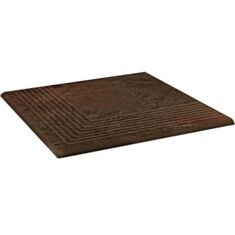 Клінкерна плитка Paradyz Semir brown сходинка кутова 30*30 см - фото