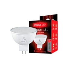 Лампа світлодіодна Maxus LED 1-LED-400 MR16 5W 5000K 220V GU5.3 AP - фото
