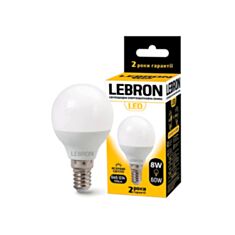 Лампа светодиодная Lebron LED L-G45 8W E14 4100K 700Lm угол 220° - фото
