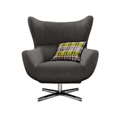 Крісло Челентано на хромованій опорі темно-сіре - фото