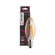 Лампа світлодіодна Velmax Філамент Amber 21-42-24 C7 6W E14 2500K 630Lm  - фото