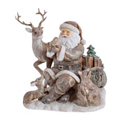 Декоративна статуетка Санта з тваринами BonaDi K07-415 19 см - фото