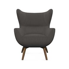 Крісло Челентано з дерев'яними ніжками темно-сіре - фото