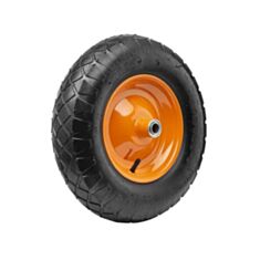 Пневматическое колесо Квітка 4*8 без оси 20 мм 4PR оранжевый диск - фото