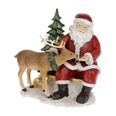 Декоративна статуетка Санта з оленем BonaDi 707-892 17 см - фото