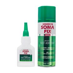 Клей Soma Fix 0621 50 г активатор швидкого склеювання S663 200 мл - фото