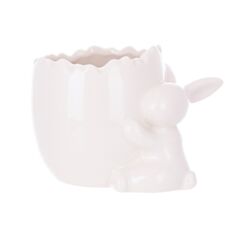 Кашпо-ваза BonaDi с кроликом 727-573 10*7,5*11 см белое - фото