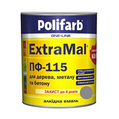Емаль алкідна Polifarb ExtraMal ПФ-115 сіра 2,7 кг - фото