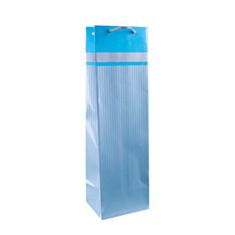 Пакет ламинированный для бутылки Decorize синяя полоска 5440-9 40*12*9 см - фото