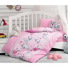 Комплект постільної білизни Cotton Box Baby Ranforce Miyav Pink 100*150 см - фото