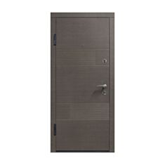 Двері металеві Міністерство Дверей ПО-58 венге горизонт сірий 86*205 см ліві - фото