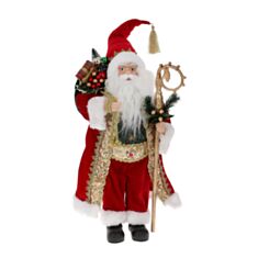 Новорічна іграшка Санта з подарунками BonaDi NY44-143 45 см червона - фото