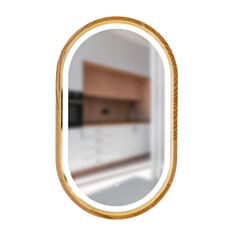Зеркало Luxury Wood Freedom SLIM LED сенсор ясень натуральный 50*80 см - фото