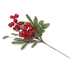 Декоративна новорічна гілка з ягодами BonaDi YE1-009 43 см - фото