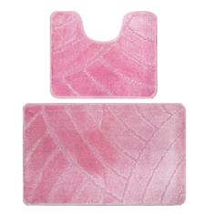 Набір килимків для ванної та туалету Banyolin рожевий - фото
