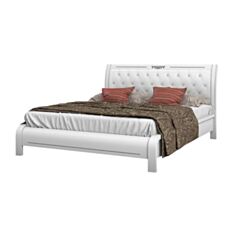 Ліжко Арт-Ніко Княжна 160*200 см біле із срібною патиною - фото